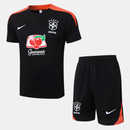 Conjunto Seleção Brasileira 2024/25 - Preto e Laranja