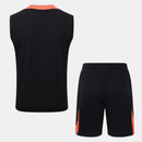 Conjunto Seleção Brasileira Regata 2024/25 - Preto e Laranja